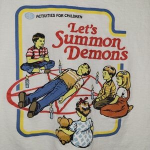 Let's Summon Demons Ringer T-Shirt By Steven Rhodes